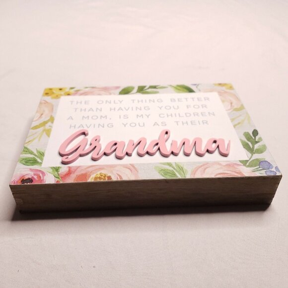 Box Sign Grandma Floral Mothers Day Birthday Gift 7 X 5 in Home Decor - Picture 4 of 4